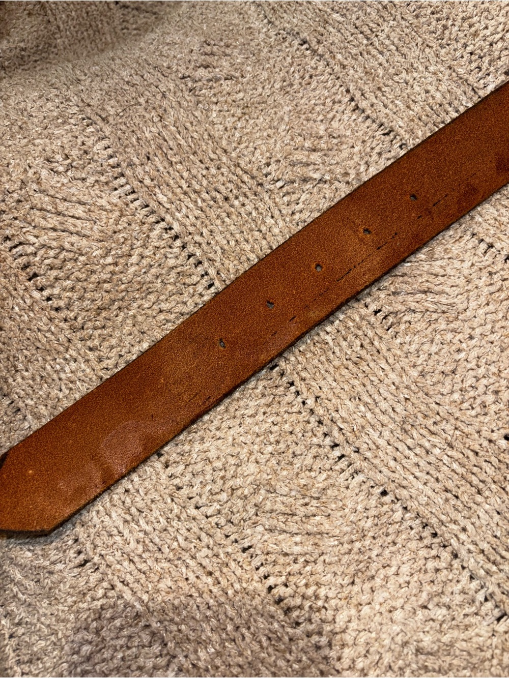 Vintage Hippie Peace Sign Hand Tooled Leather Belt Sz 36 Buckle with Patina - Picture 7 of 7